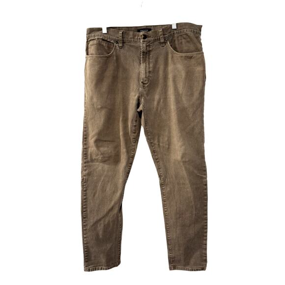 Huckberry Proof Men's 34x32 Rover Slim Fit Work Jeans Stretch Cotton Denim Brown - Picture 1 of 7
